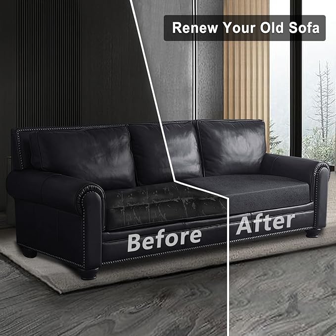 Leather Look Couch Cushion Covers Sofa Seat Slipcovers Sets Couches Furniture - Image 7