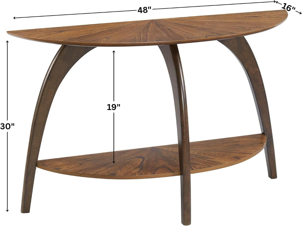 Martin Svensson Home LAX Mid Century Wood Sofa Table, Nutmeg & Espresso
