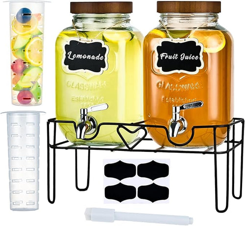 2 Pack1Gallon Glass Drink Dispenser by SHOREHAO