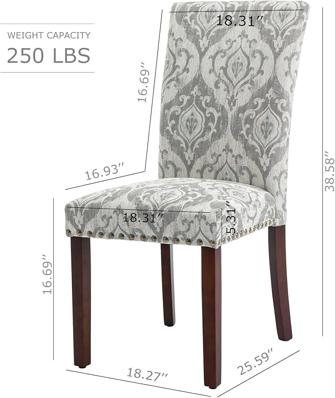 COLAMY Upholstered Parsons Dining Chairs Set of 4, Fabric Dining Room Kitchen...