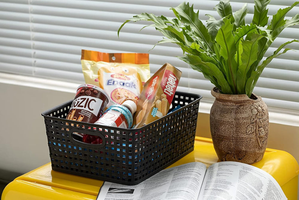 Eslite Plastic Storage Baskets for Organizing,11"X8.5"X4.7",Pa...