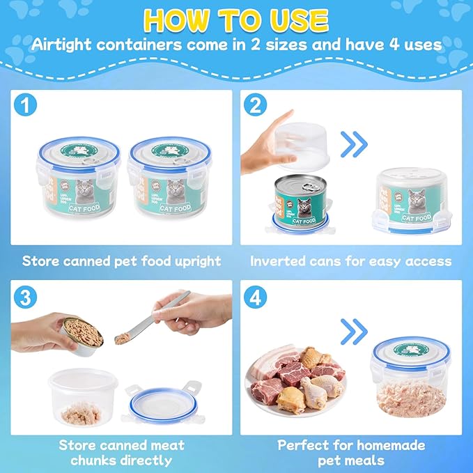 REFLYING Canned Cat Food Storage Lids, Reusable Airtight Can Cover Pet Food - Image 6