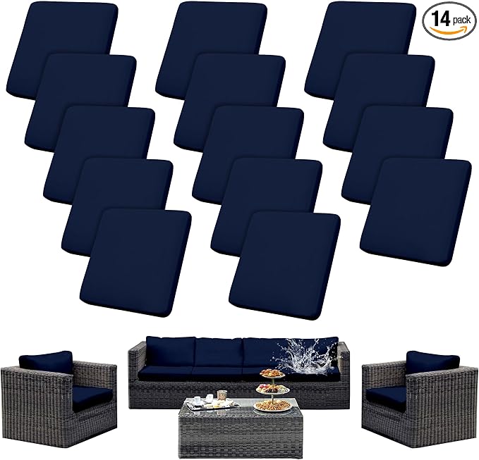 Outdoor Cushion Covers Set, Replacement by SUKAIKEQA