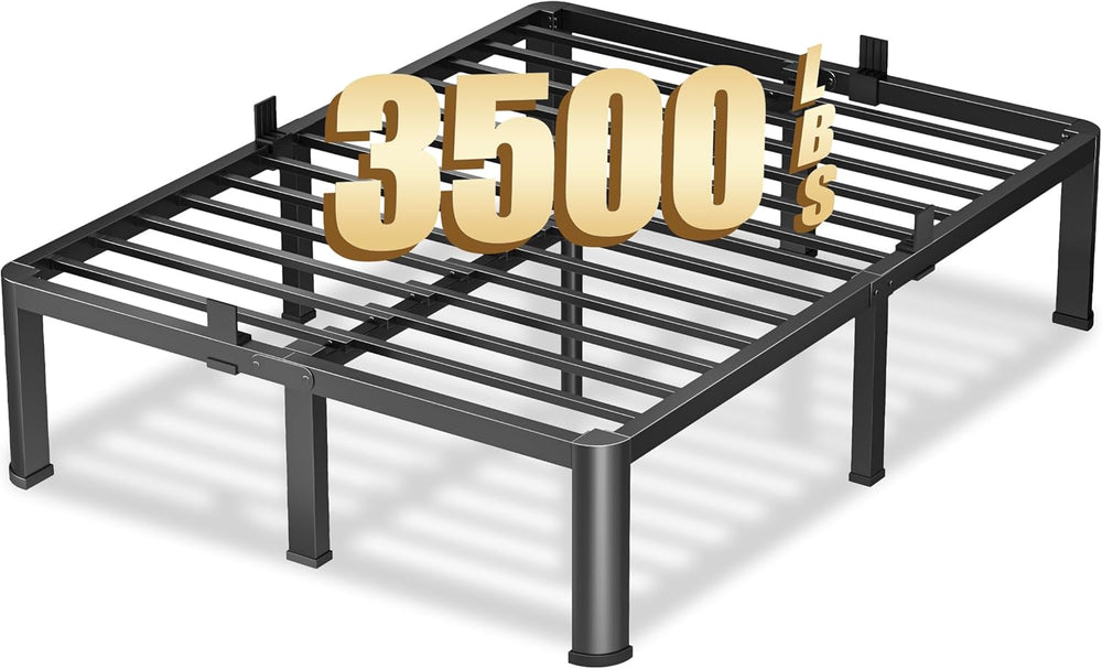VIPSHOW 14 Inch Full Heavy Duty 3500lbs Bed Frame with Round-Corner