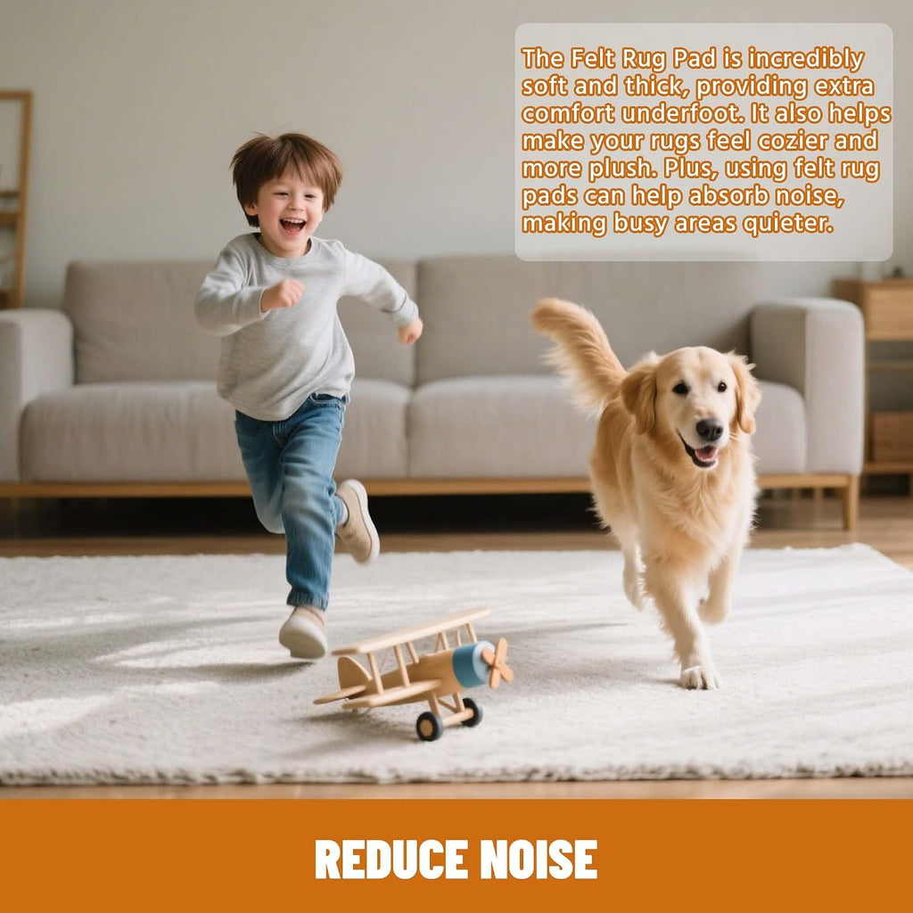 6' x 9' Non Slip Rug Pad Waterproof, 1/4" Thick 100% Felt +Rubber Rug Pad, Under Area Rug Pad Protective Cushioning Rug Pads Carpet Gripper Keep Rugs in Place, Safe for All Floors