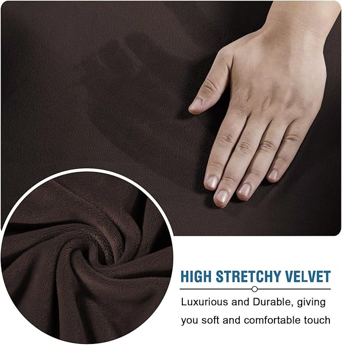 H.VERSAILTEX Real Velvet Plush 3 Piece Stretch Sofa Covers Couch Covers - Image 5