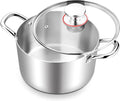 TeamFar 6 Quart Stock Pot, Stainless Steel Tri-Ply Cooking Pasta Pot by TeamFar