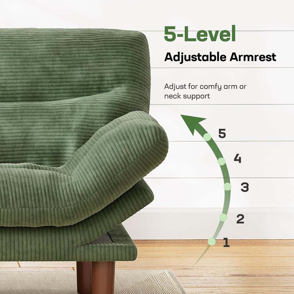 Marsail 66.02" Futon Sofa Bed, Small Convertible Sleeper Couch, Green