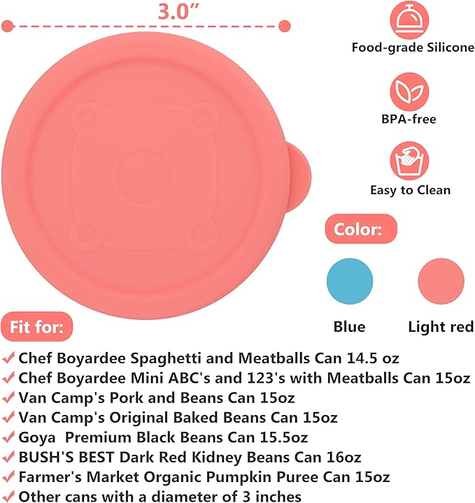 4PCs 3-inch/7.5cm Silicone Can Lids - Image 2