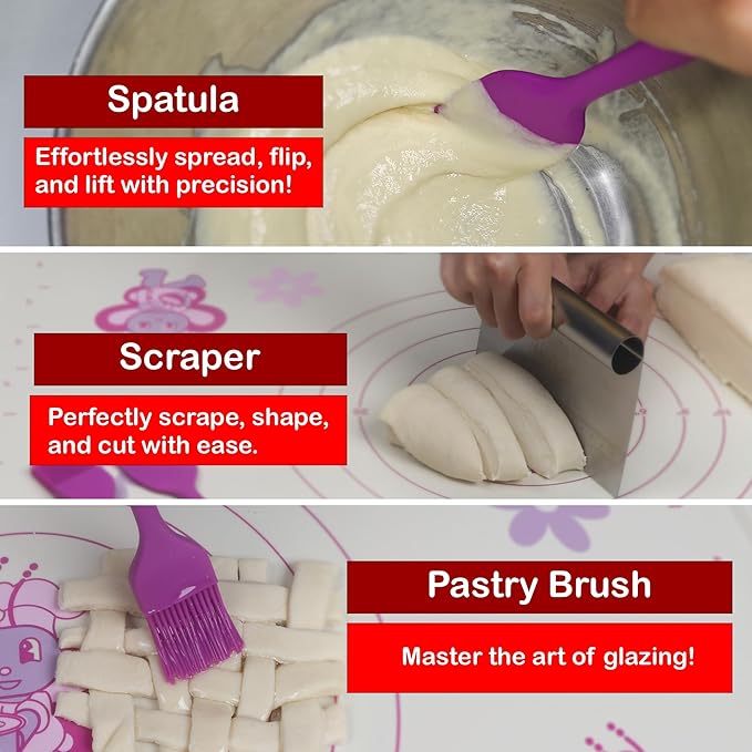 Silicone Baking Mat Gift Set – XL Non-Stick Pastry Mat - Image 5