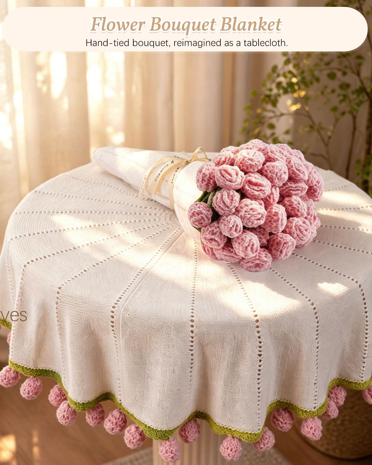 Get Well Gifts for Women After Surgery Flower Blanket Care Package Women | Crochet Flower Blanket, New Mom Postpartum Self Care Package Best Friend Birthday Gifts for Women Gift Baskets Girlfriend Set