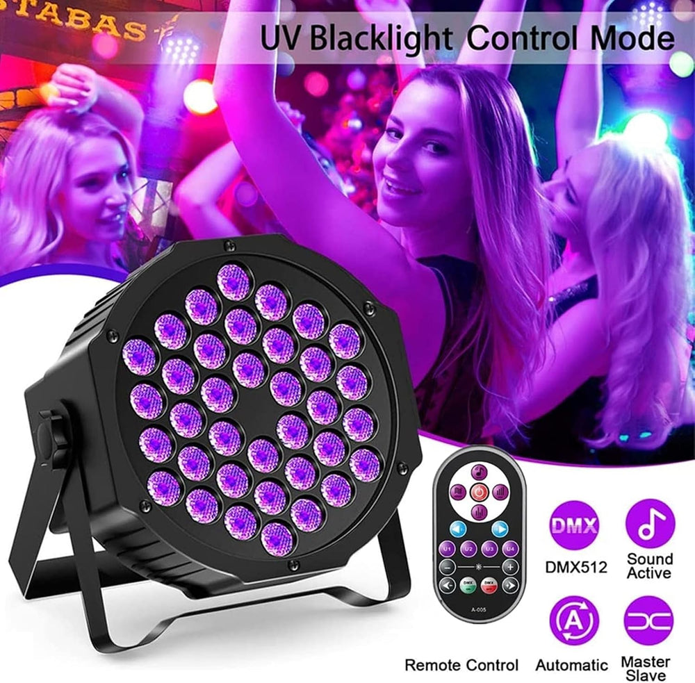 36LED Black Lights, U`King 72W UV Stage Lights Blacklight with Glow in The Da...