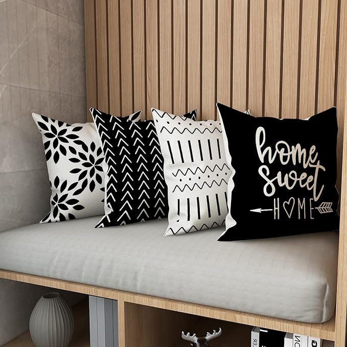 YCOLL Pillow Covers 16x16 Set of 4, Modern Sofa Throw Pillow Cover, Decorative - Image 2
