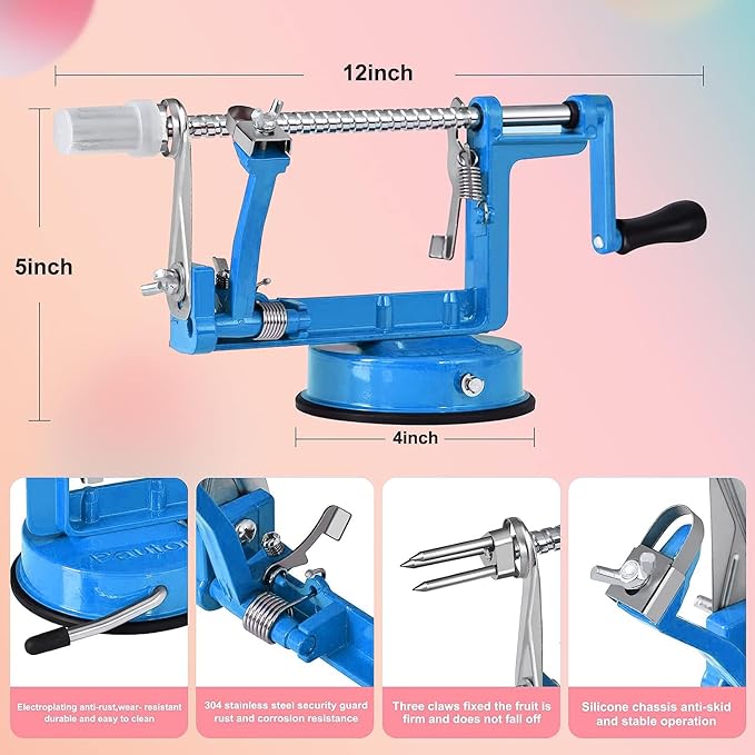 Apple Peeler, Slicer Corer Potato Peelers 3 In 1, Stainless Steel Heavy Duty - Image 2