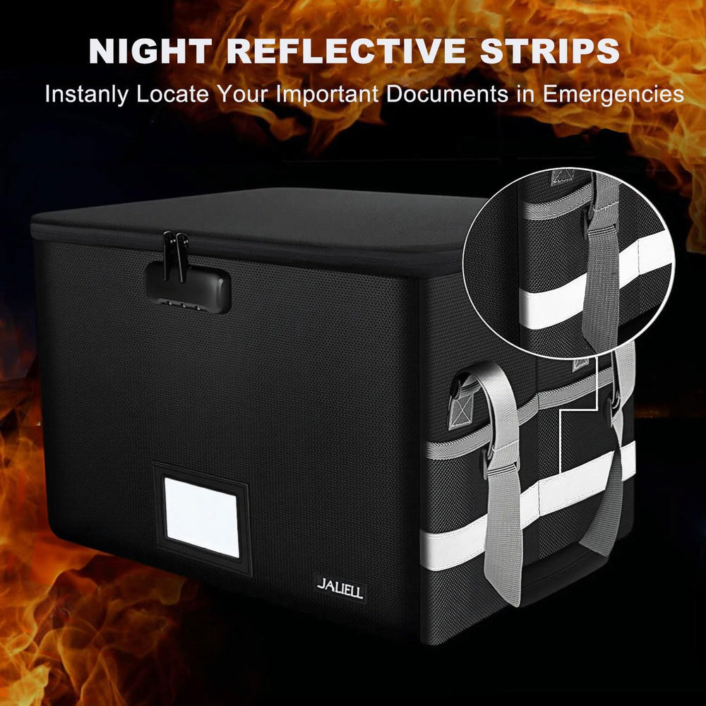 Fireproof File Box with Lock, Document Storage Organizer with Lid, Handle