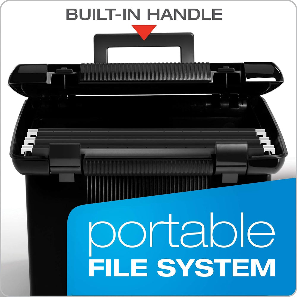 Pendaflex Portable File Box with File Rails, Simple Document Storage, File Bi...