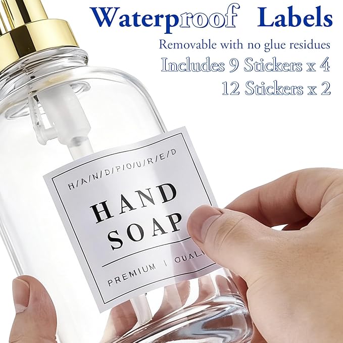 Glass Soap Dispenser with Pump, Countertop Soap and Lotion Dispenser Set of 2 - Image 4