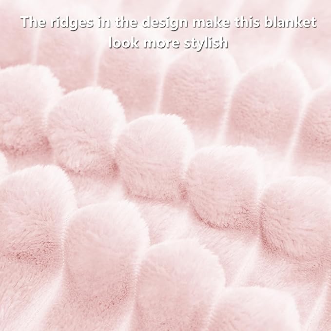 HIMEET Pink Ribbed Throw Blanket - Image 8