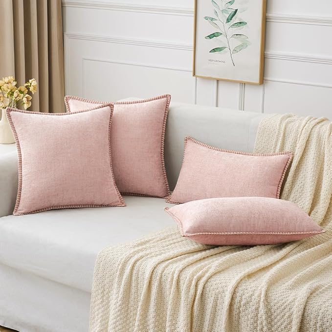 MIULEE Pack of 2 Couch Throw Pillow Covers 12x20 Inch Pink Valentine Farmhouse - Image 5