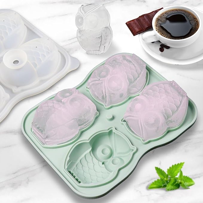 Cute Owl Ice Cube Mold, Owl Shapes Ice Cube Tray, Silicone Ice Mold Fun Shapes - Image 5