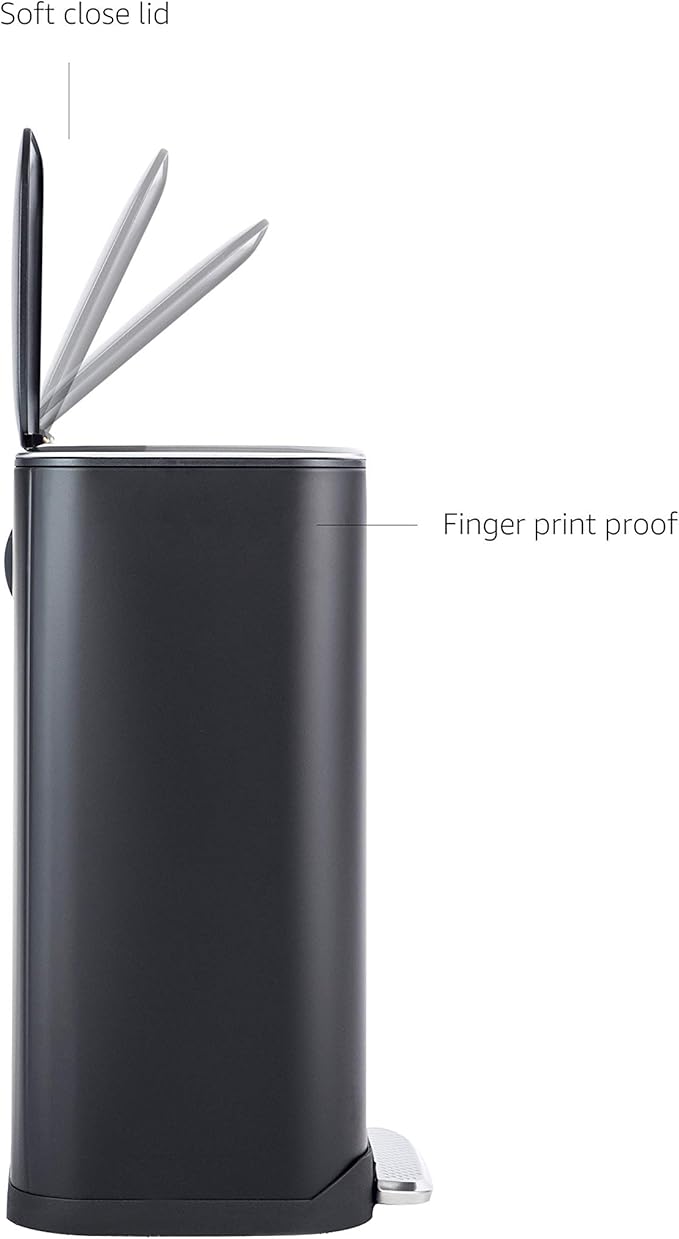 Amazon Basics Rectangular Metal Trash Can - Image 3