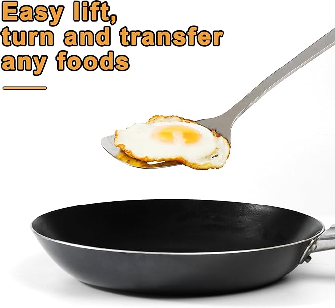 FJNATINH Stainless Steel Wok Spatula, Skimmer Ladle Tool Set, Mirror Polished - Image 5