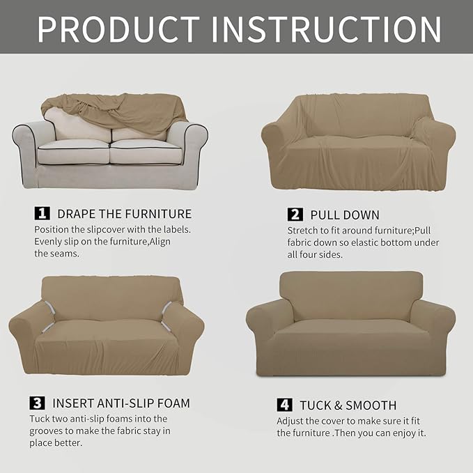 Easy-Going Stretch Sofa Slipcover 1-Piece Sofa Cover Furniture Protector Couch - Image 5