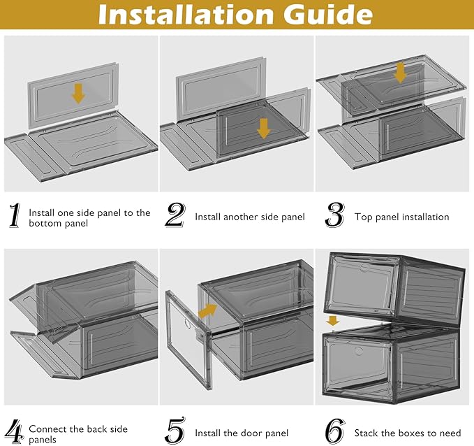 12 Pack Clear Shoe Storage Organizer - Image 7