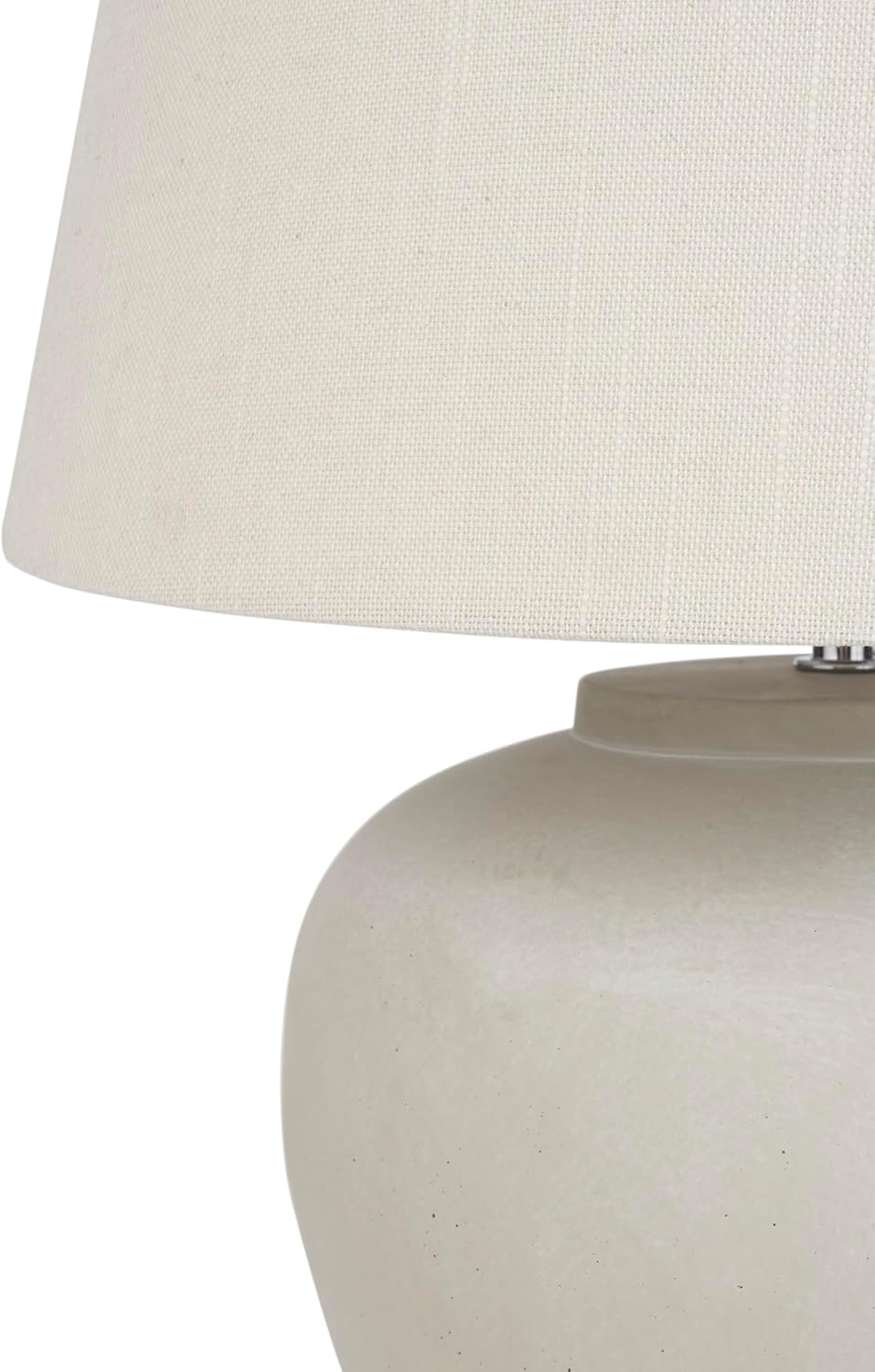 Nourison Home 20" Sand (Light Beige) Neutral Ceramic Table Lamp with Fab...