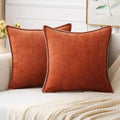 MIULEE Pack of 2 Couch Throw Pillow Covers 20x20 Inch Rust Farmhouse Decorative by MIULEE