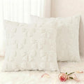 decorUhome Cream White Bow Pillow Covers Set of 2 Coquette Aesthetic Cute by decorUhome