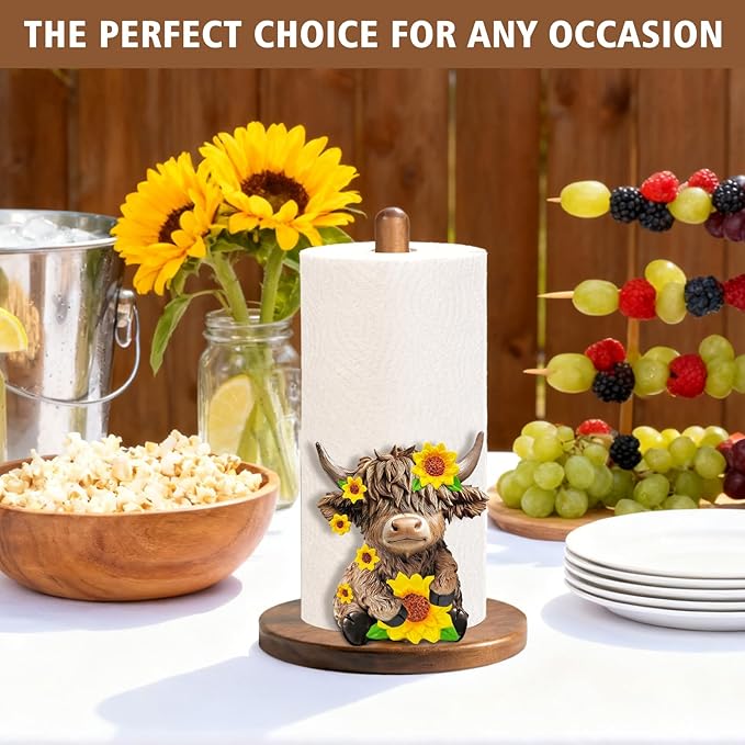 Highland Cow Paper Towel Holder, Cute Highland Cow Decor - Image 7