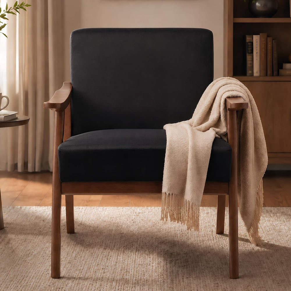 Anwick Mid-Century Accent Chair,Modern Living Room Chairs with Solid Wood Fra...