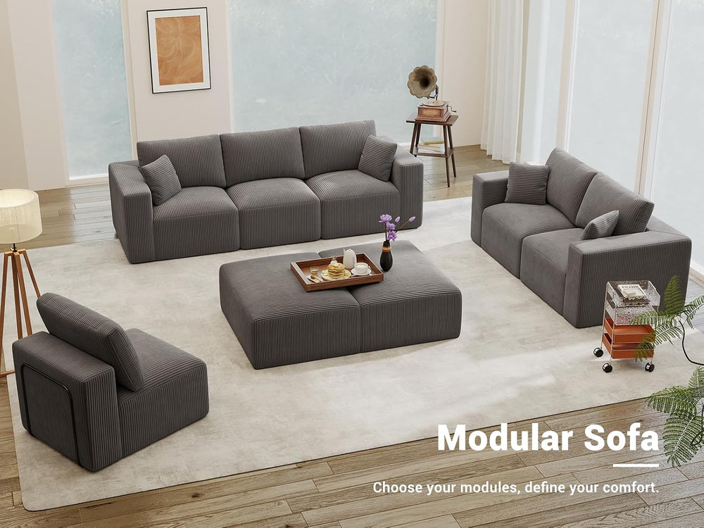 Modular Loveseat Couch Cloud Couches for Living Room - 79" Boneless Sofa...