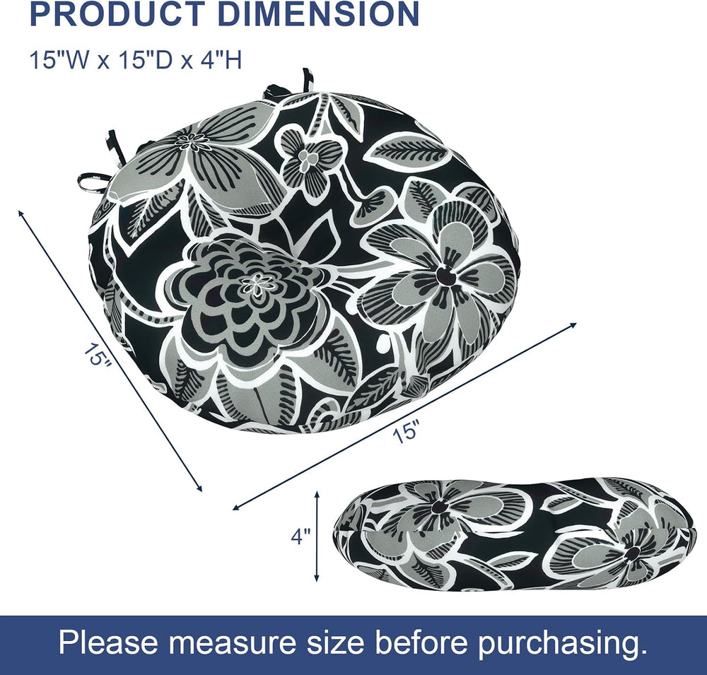 Outdoor Bistro Chair Cushions, Water Repellent Furniture Chair Pads Set of 2,...