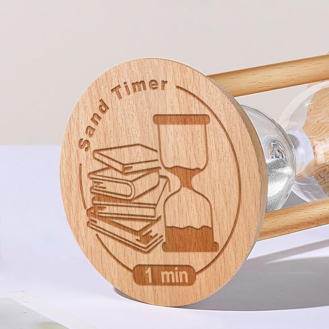 1 Minute Sand Timer Hourglass, 1 Min Wooden Sand Clock, One Minute Wood Hour - Image 3