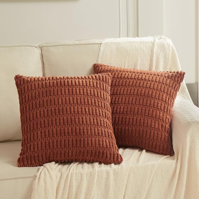 Fancy Homi 4 Packs Rust Decorative Throw Pillow Covers 22x22 Inch - Image 7