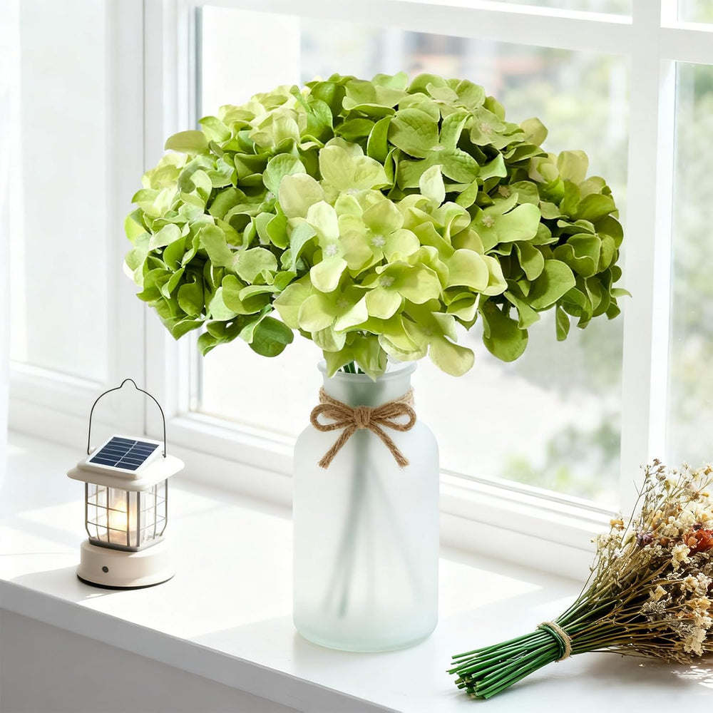 50 Pcs Faux Green Mix Hydrangea Artificial Flowers Bulk Fake Flowers