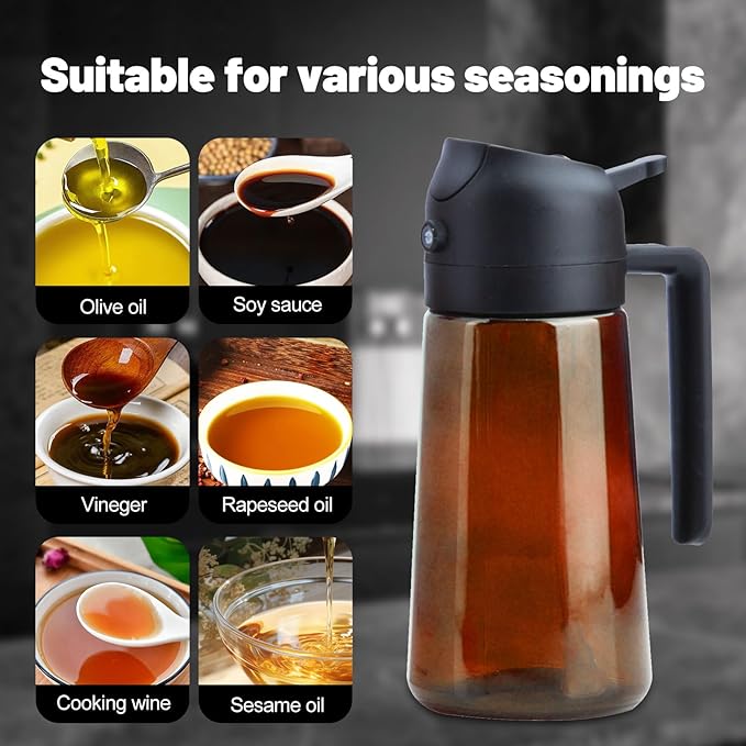 2 In 1 Oil Dispenser And Oil Sprayer, 16 Oz/470 Ml Oil Dispenser - Image 4