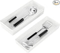 3 Pack White Large Size Plastic Drawer Organizer Tray Cutlery Utensil Makeups by ihomecooker