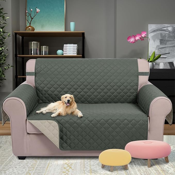 U-NICE HOME Loveseat Sofa Cover Reversible Couch Cover - Image 2