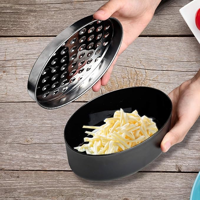 Black Compact Round Cheese Grater - Image 5