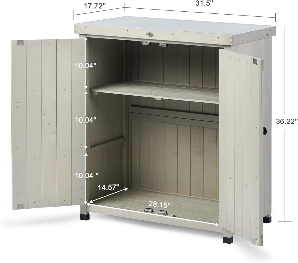 HABAU Outdoor Storage Cabinets Weatherproof for Patio, Garden Work Bench with...