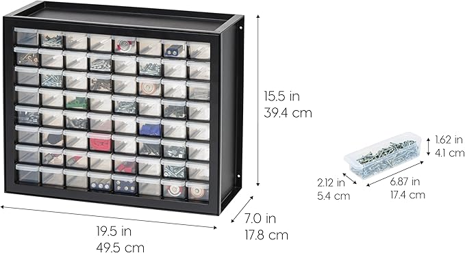 IRIS USA Small Parts Storage Cabinet, Made in USA, 64-Drawer Organizer - Image 3