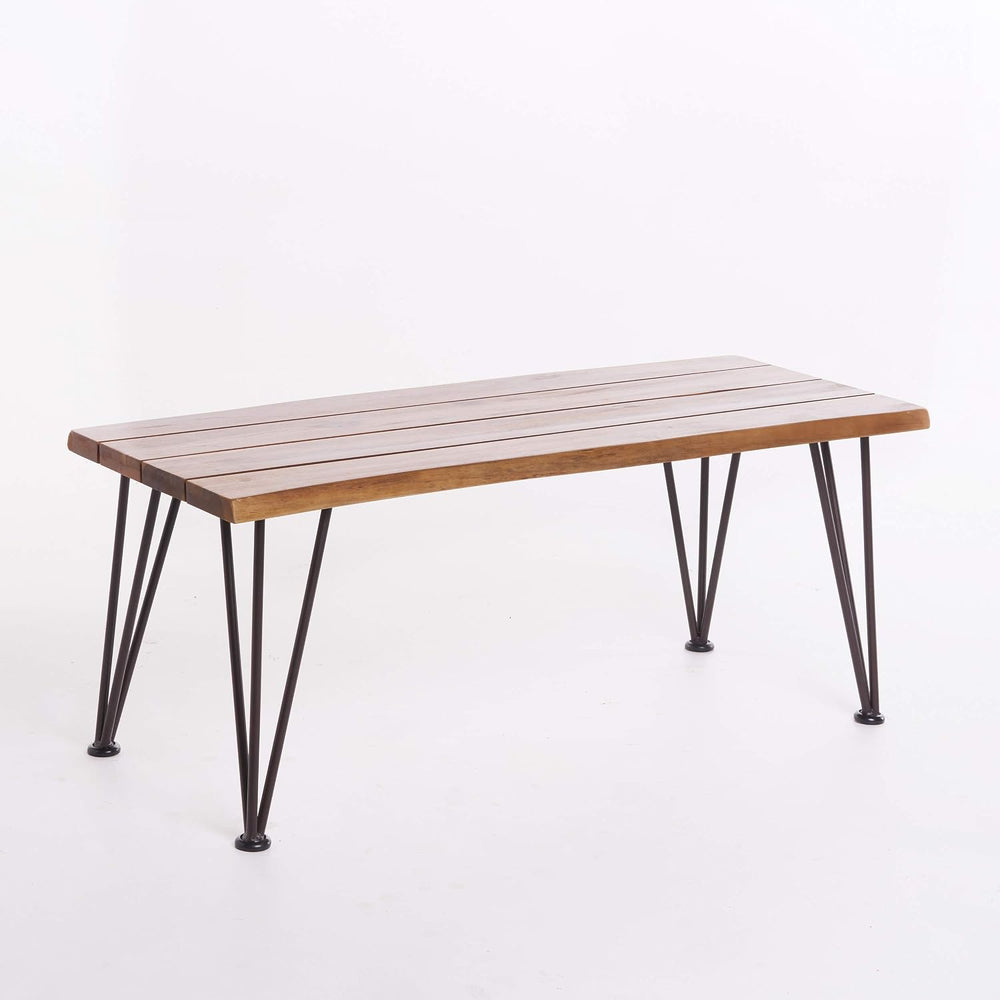 Christopher Knight Home Zion Outdoor Industrial Iron and Teak Finished Acacia...