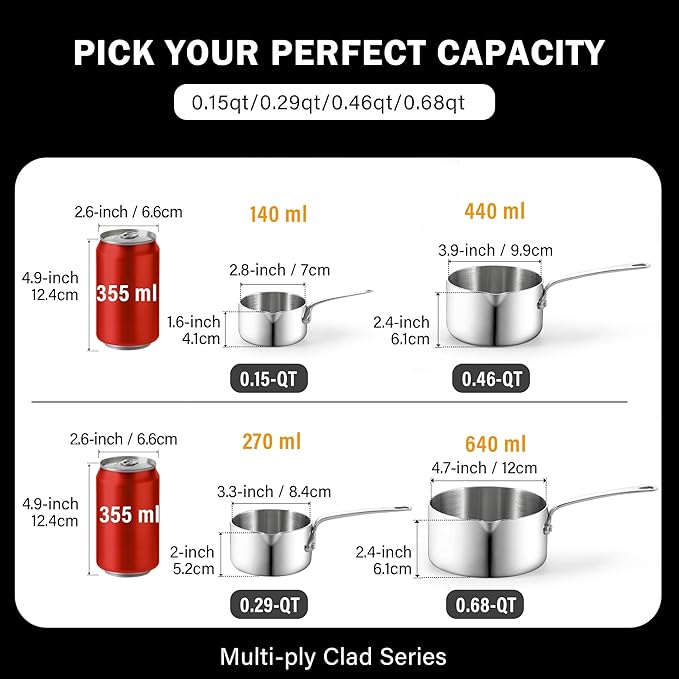 Cooks Standard Stainless Steel Butter Warmer 0.29 QT, 270ml Mini Butter - Image 2