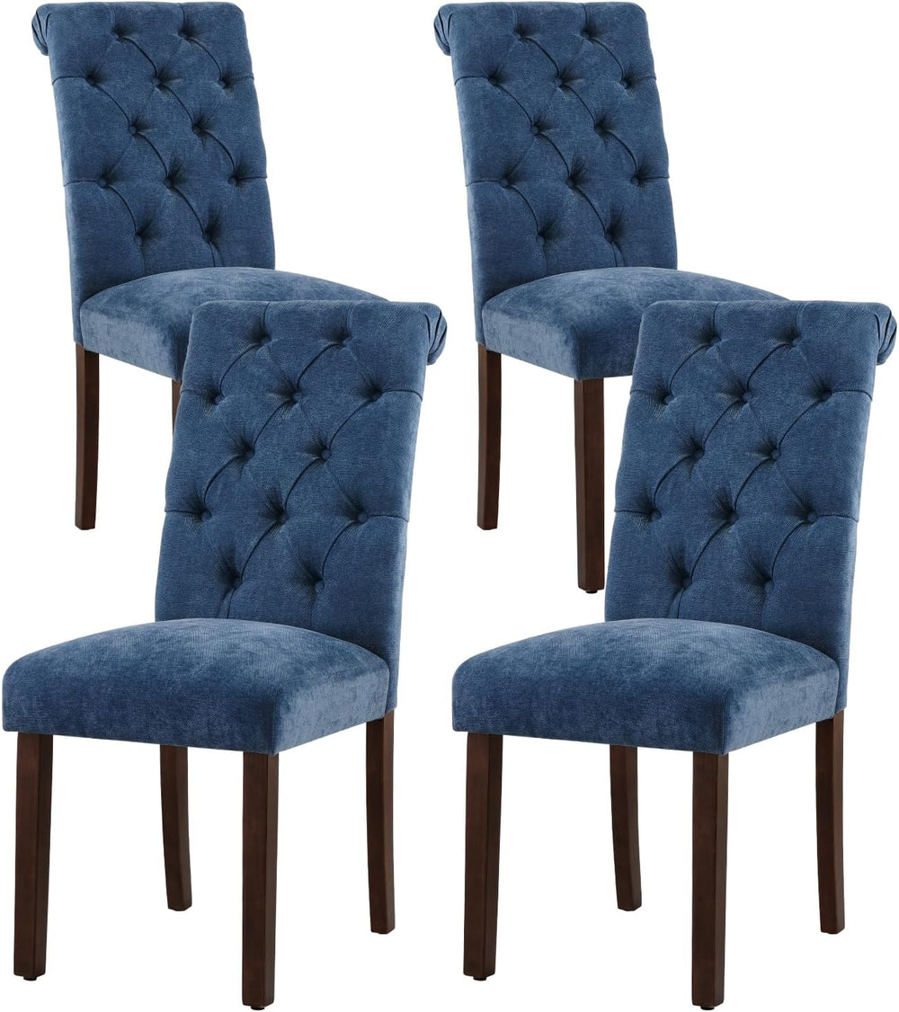 Tufted Dining Chairs Set of 4, Upholstered Parsons Dining Room Chairs, Fabric...