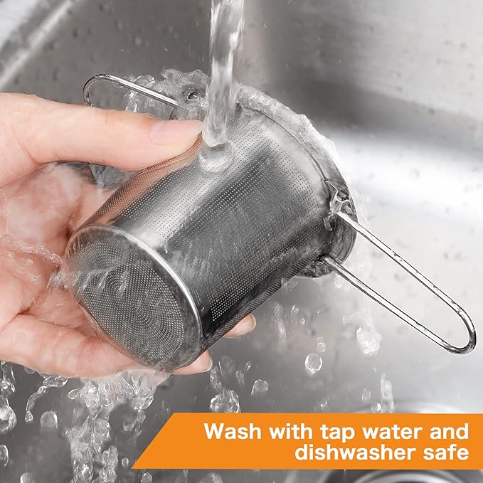 2Pack Tea Strainer, Stainless Steel Tea Infuser Basket Sitting in Mugs - Image 7