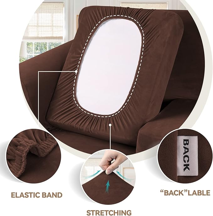 WEERRW Velvet Couch Covers for 2 Cushion Couch Sofa - Image 3
