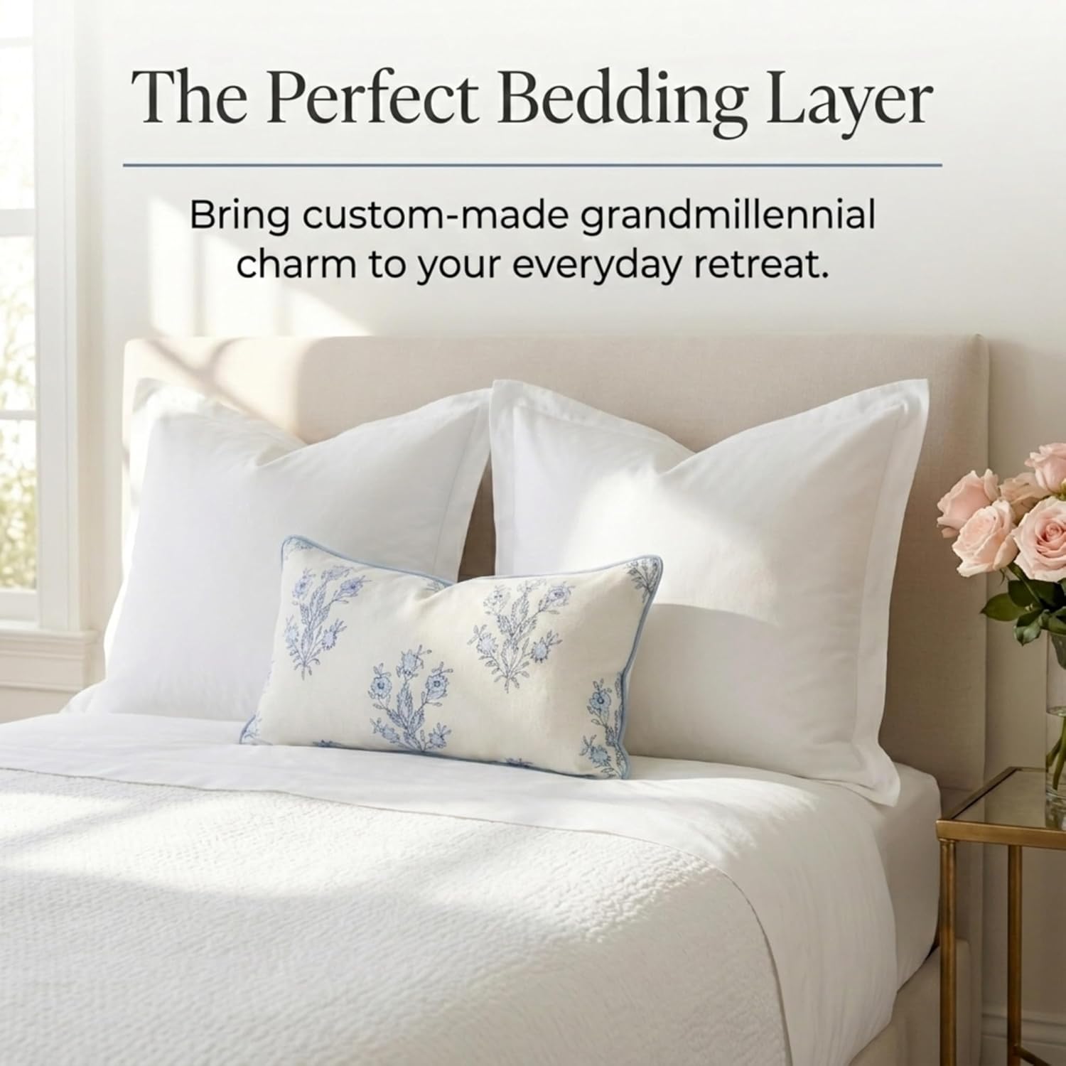 Mary Lumbar Grandmillennial Pillow Cover Only, 12"x20" for Couch, Bed, Chair